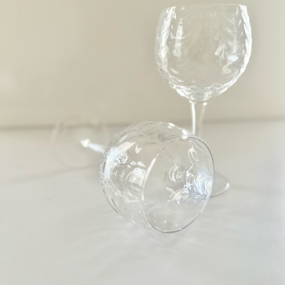 Waterfall Clear Glass Wine Glasses west Virginia Glass Company Optic Loop - Picture 9 of 9
